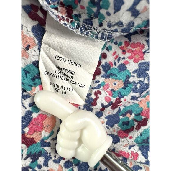 J. Crew Liberty Art Fabrics Boy Shirt Womens Size 4 Long Sleeve Floral Button Up - Picture 7 of 9